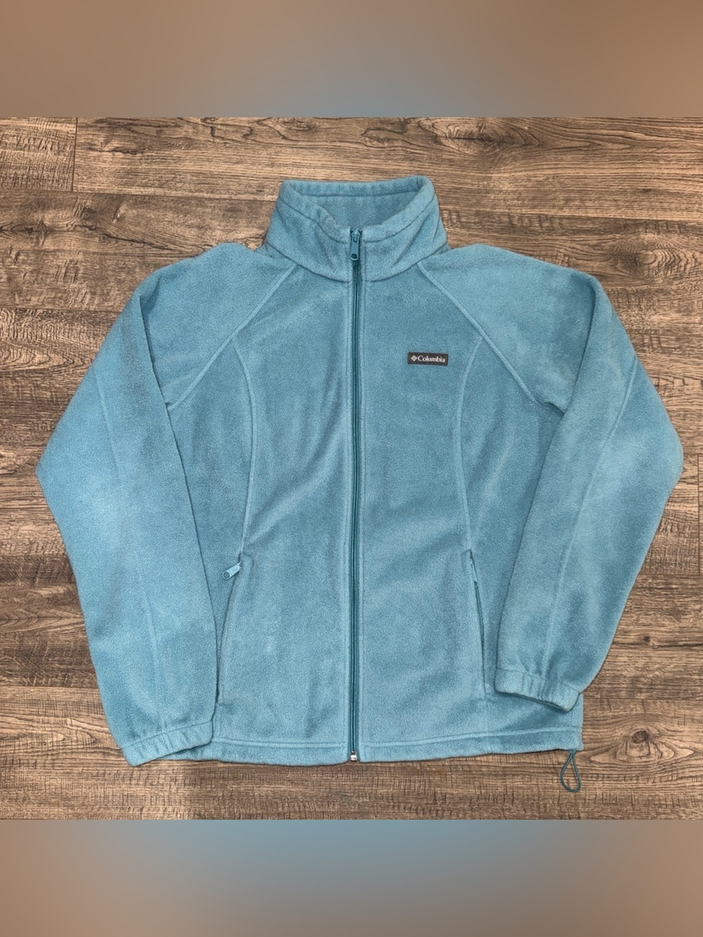 Columbia Soft Fleece Blue Jacket Womens Size L Full Zip Outdoor Hiking